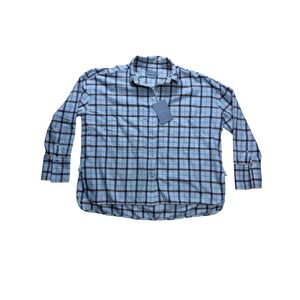 Everlane Flannel Boxy Shirt Womens Small Brown Plaid Button Up Cotton Fall Cozy